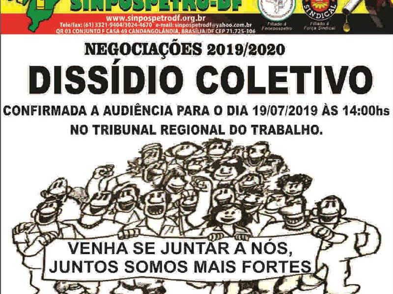 CONFIRMADO A AUDIÊNCIA  DO DICIDIO COLETIVO 2019/2020